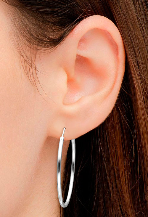 pendientes plata de ley aros de chanela redonda y 44 mm de diametro foto para parrilla web el rubi joyeros toma montaje modelo