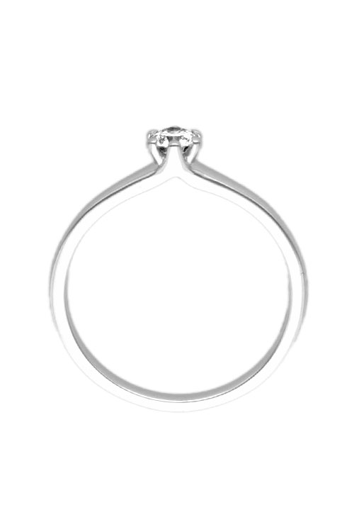 Anillo de compromiso oro blanco solitario garra 6 grapas 243_EPT-APISS anillo compromiso oro blanco 18 kilates con diamante de 0,15 quilates fotografia toma cenital para web el rubi joyeros