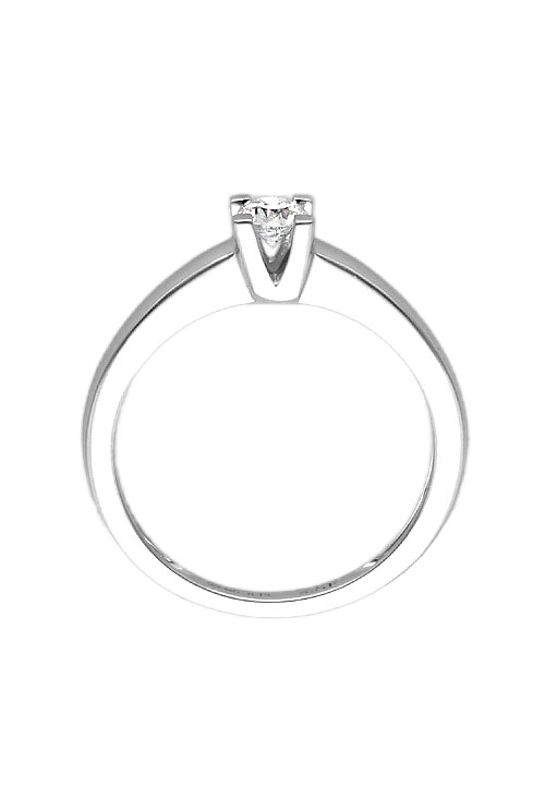 Anillo de compromiso oro blanco 18k y diamante solitario garra 243_317-00157 anillo compromiso tipo solitario realizado en oro blanco de primera ley 18 kilates con diamante de 0.20 quilates fotografias para web de el rubi joyeros toma cenital