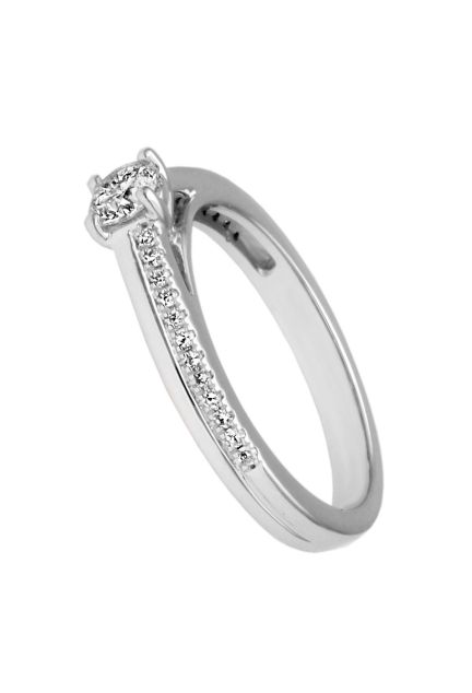 anillo de compromiso oro 18 kilates y diamantes fotografia para tienda online el rubi joyeros toma de lado