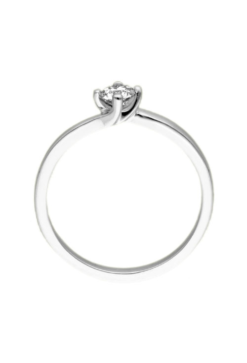 anillo compromiso oro blanco 18k con diamante talla brillante brazo cruzado garra de cuatro patas fotografía cenital para web el rubí joyeros