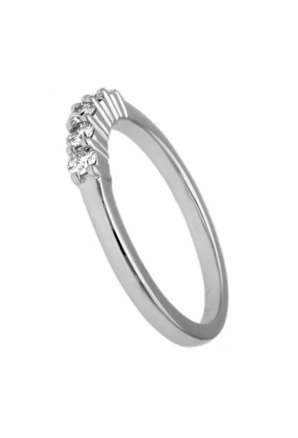 anillo de compromiso oro blanco 18 kilates y diamantes talla brillante modelo cintillo o cinquillo foto para parrilla web el rubi joyeros toma de lado