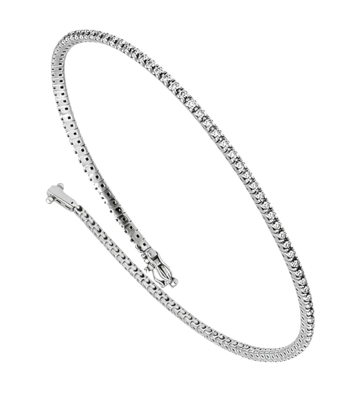 pulsera de oro blanco con brillante tenis o princesa 038 LO 017 22 MY04