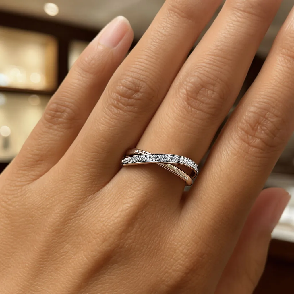 Anillo de compromiso oro 18K brazos cruzados 243_RLT-APITE anillo-de-oro-blanco-y-diamantes-naturales-brazos-cruzados-243_rlt-apite modelo mano