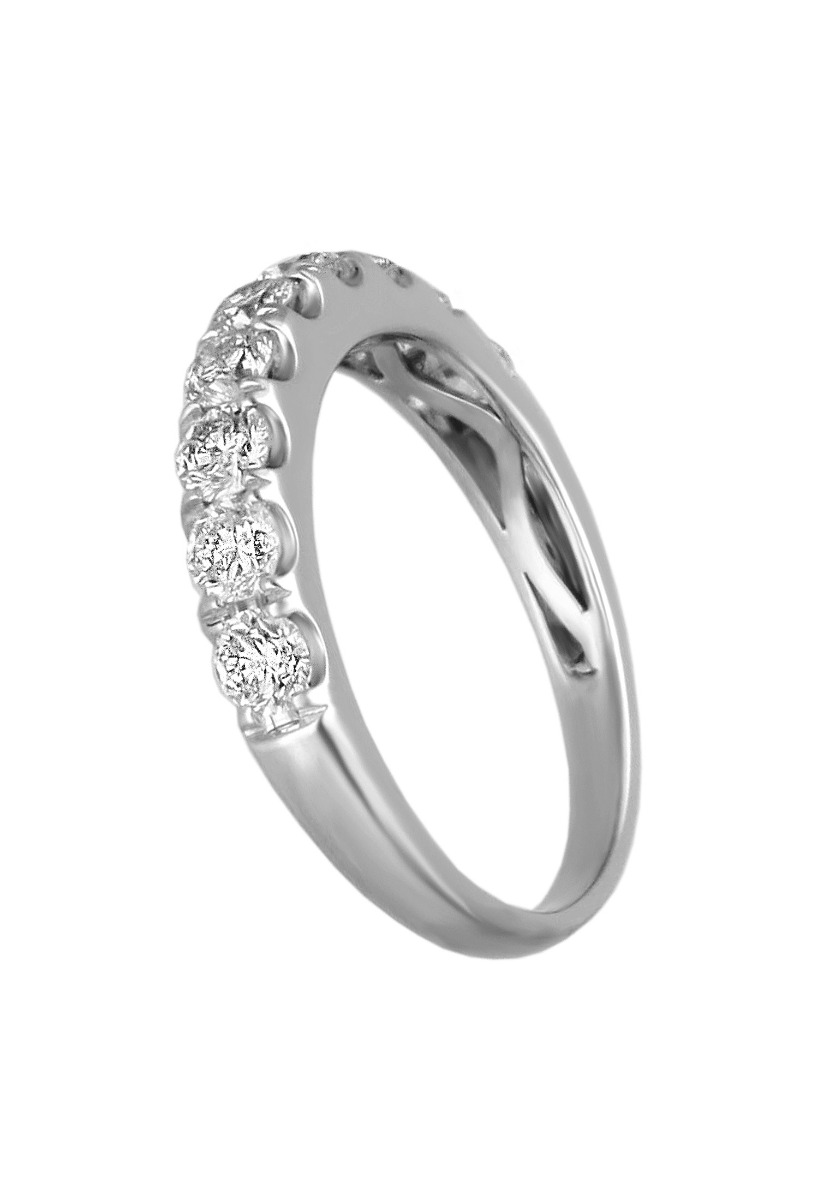 Anillo compromiso oro blanco con diamantes media alianza 9b 243_RLT-APHIT anillo compromiso oro blanco 18 kilates con 9 diamantes talla brillante que pesan 1,08 quilates fotografia para mostrar en la web de el rubi joyeros toma lateral