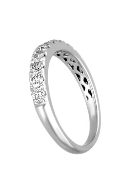 anillo de compromiso oro blanco 18 kilates con 10 diamantes talla brillante fotografia lateral para web