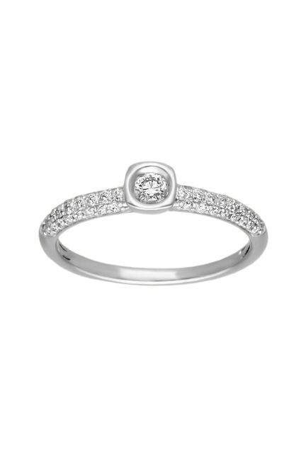 anillo compromiso oro blanco 18 kilates con diamantes fotografia para exponer en la web de el rubi joyeros foto principal