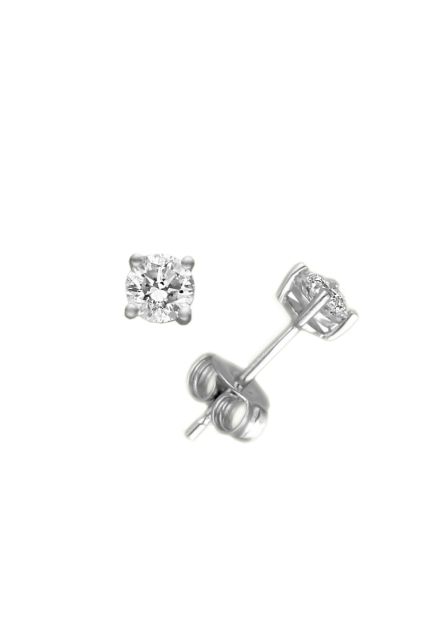 pendientes de garra oro blanco 18 kilates con diamantes de 0,30 quilates cada uno fotografia lateral para web el rubi joyeros