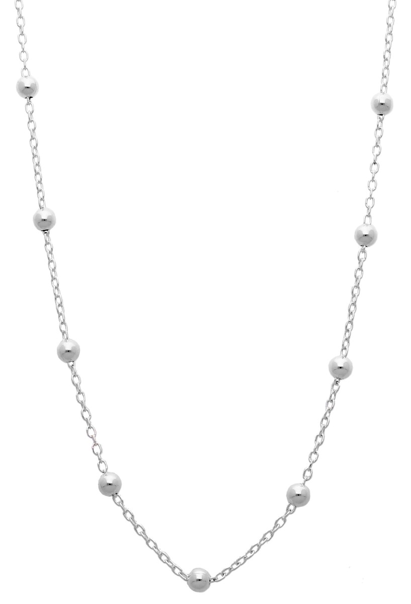Gargantilla de plata entrepiezas bolas de 4 mm 127_AG-FB(1-1)50-45 gargantilla de plata cadena forzada con bolas de 4 mm fotografia en expositor