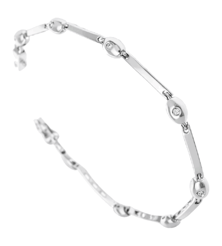 pulsera de oro blanco 18 k con brillantes 231_W787B