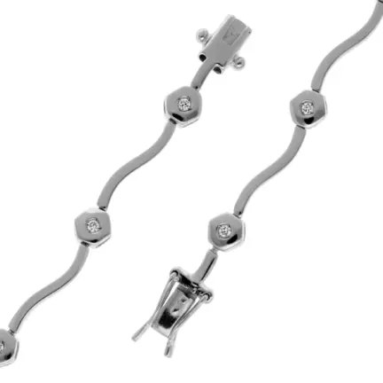 pulsera de oro blanco 18 ktes con chatones hexagonales de brillantes 231_W788B_03