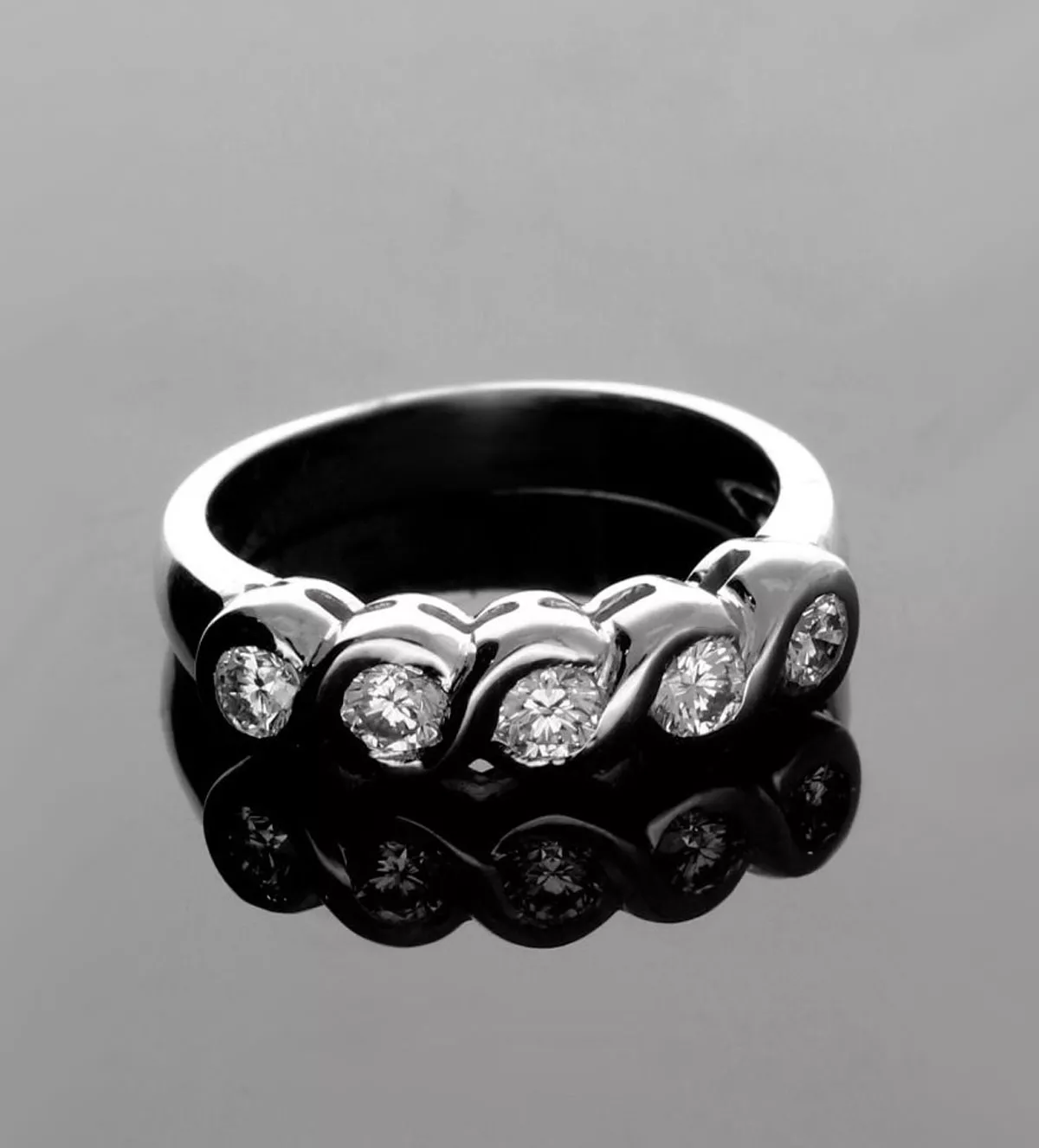 Anillo compromiso oro 18k y diamantes media alianza trenza 231_W731R Anillo compromiso oro 18k y diamantes media alianza trenza 231_W731R - Imagen 4