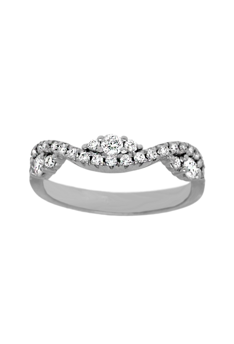 anillo compromiso oro blanco 18k y diamantes vista frontal para web el rubi joyeros