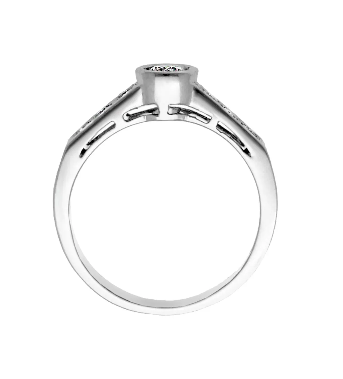 Anillo de compromiso oro blanco 18k y brillantes 231_W807R Anillo de compromiso oro blanco 18k y brillantes 231_W807R - Imagen 3