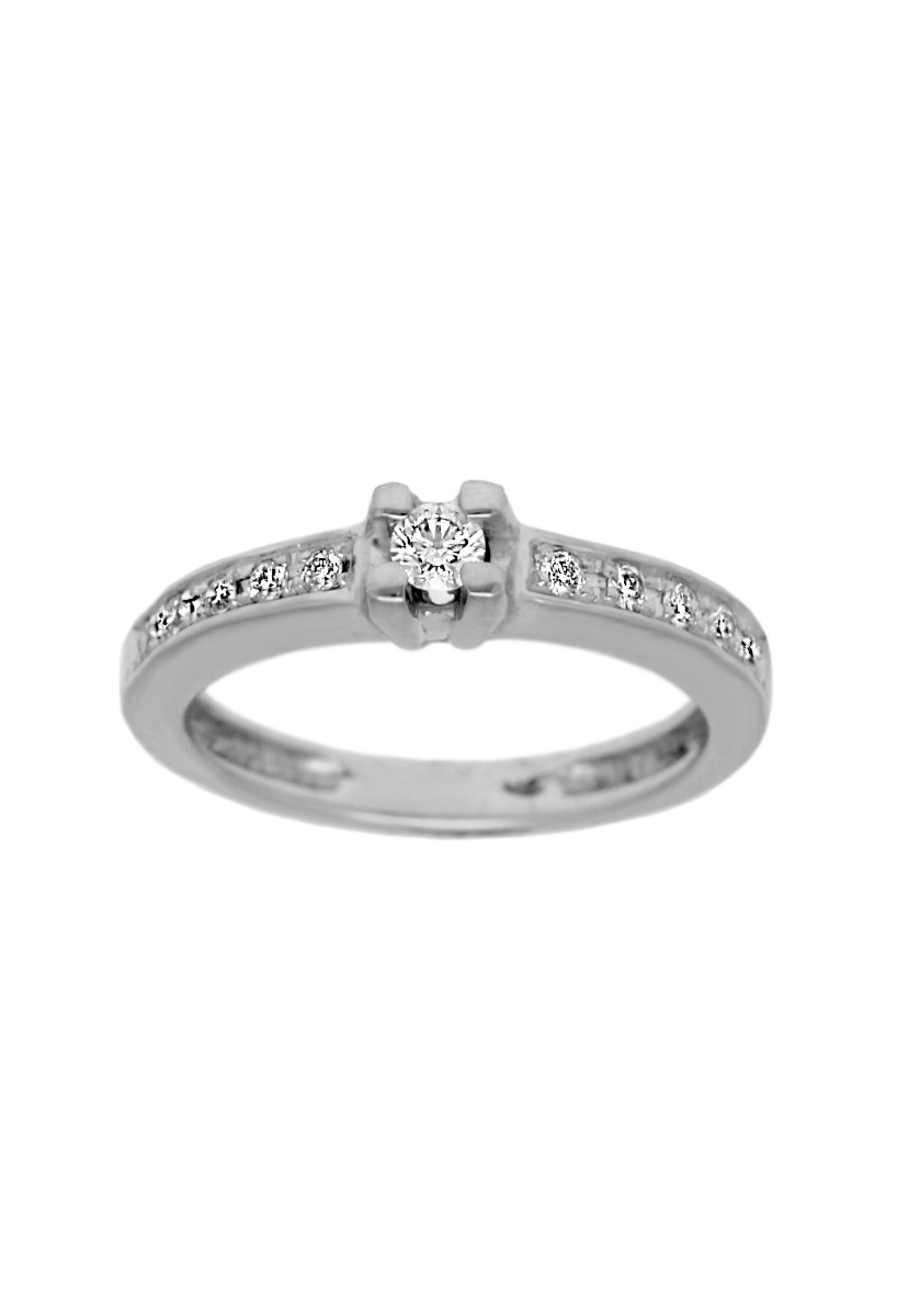 39 Ideas originales para pedir matrimonio Anillo de compromiso oro blanco 18k y brillantes 231_W762R