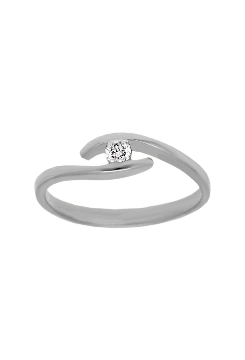 anillo compromiso oro blanco y diamante modelo abrazo vista frontal para web el rubi joyeros