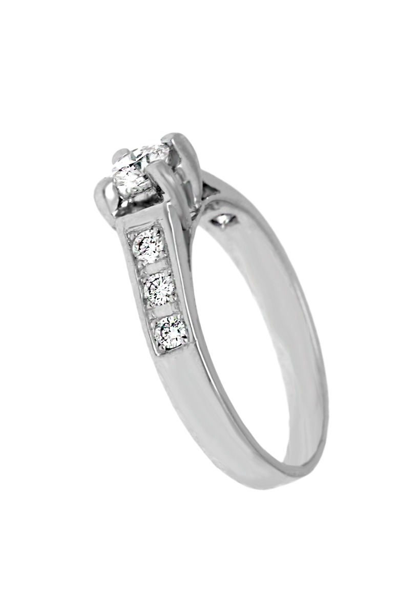 anillo compromiso oro blanco 18 kilates con diamantes foto lateral para web el rubi joyeros