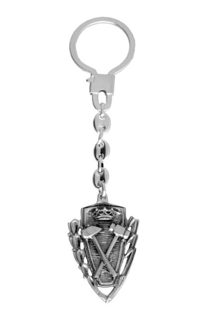 llavero plata ingeniero de minas vista frontal para web el rubi joyeros