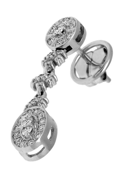 pendientes largos oro blanco 18 kilates fotografia detalle aumentado para web el rubi joyeros