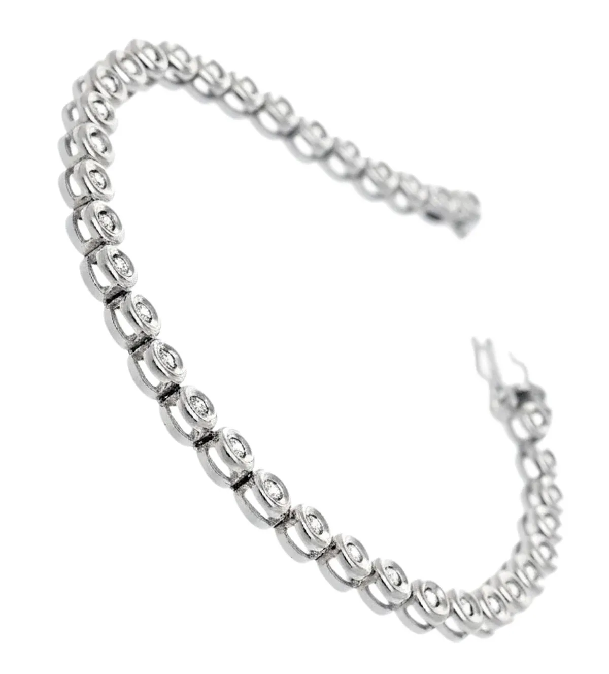 pulsera de oro blanco 18k con brillantes en chatones 231_W794B