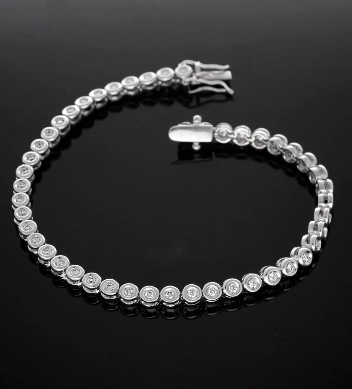 Pulsera de oro blanco 18k con diamantes en chatones 231_W794B pulsera de oro blanco 18k con brillantes en chatones 231_W794B_05