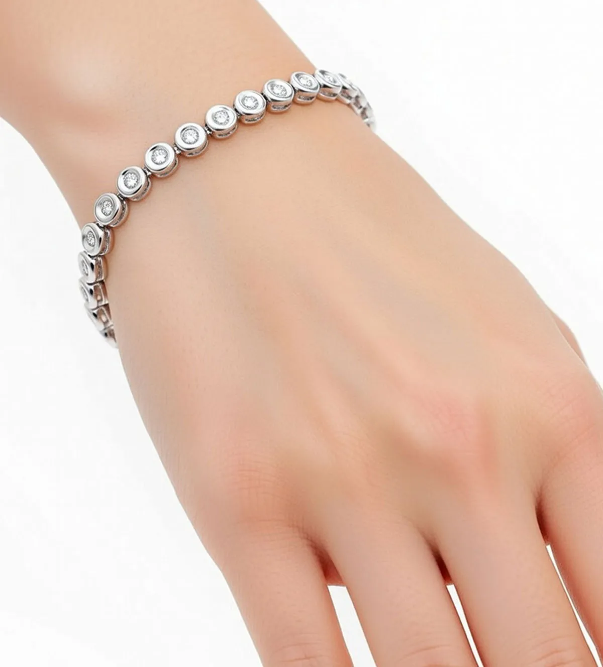 Pulsera de oro blanco 18k con diamantes en chatones 231_W794B pulsera de oro blanco 18k con brillantes en chatones 231_W794B_10