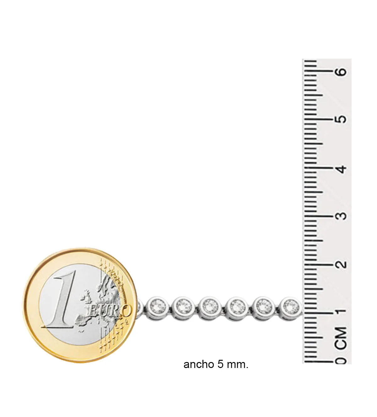 Pulsera de oro blanco 18k con diamantes en chatones 231_W794B Pulsera de oro blanco 18k con diamantes en chatones 231_W794B - Imagen 7