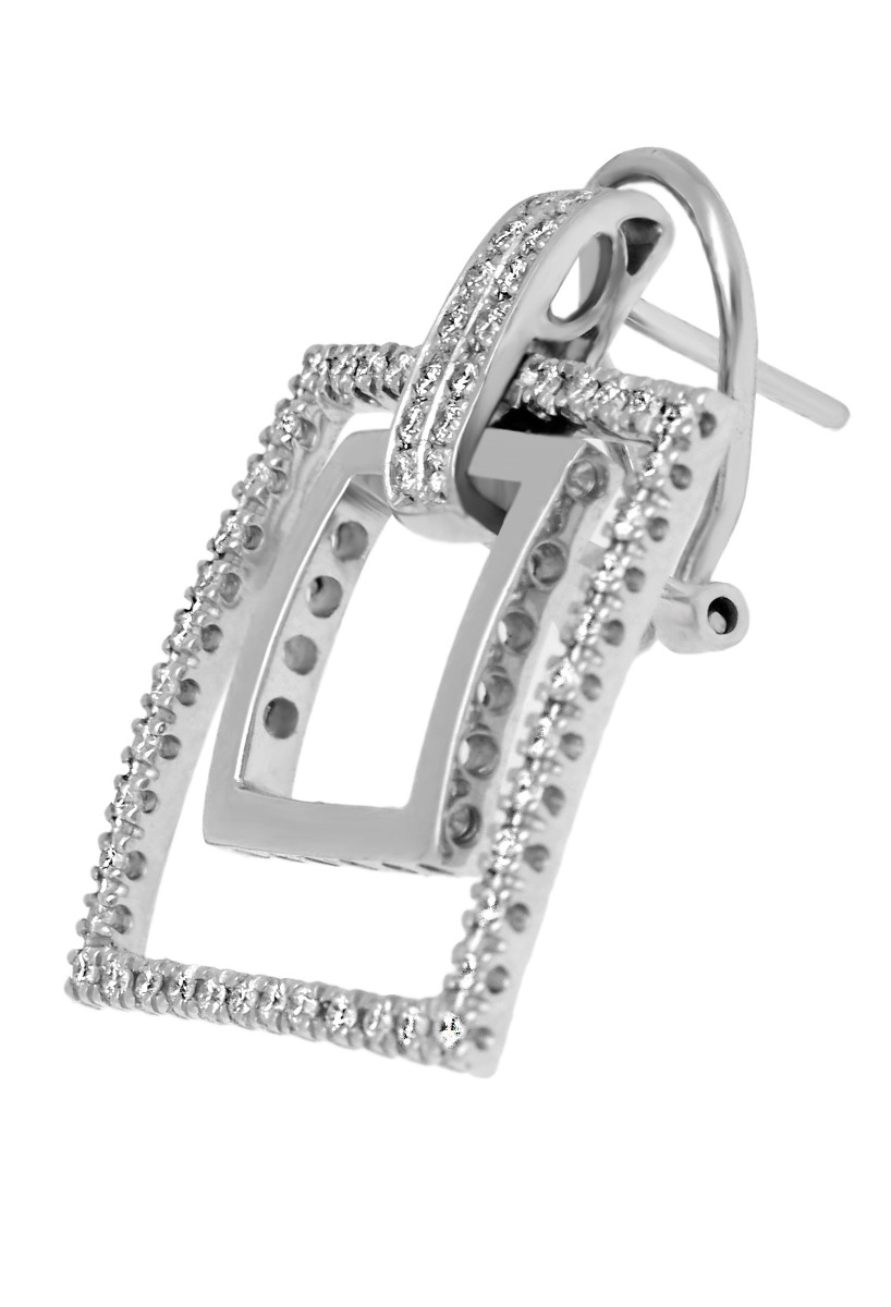 pendientes oro blanco y diamantes diseño alta joyeria fotografia lateral detallada y aumentada para web el rubi joyeros