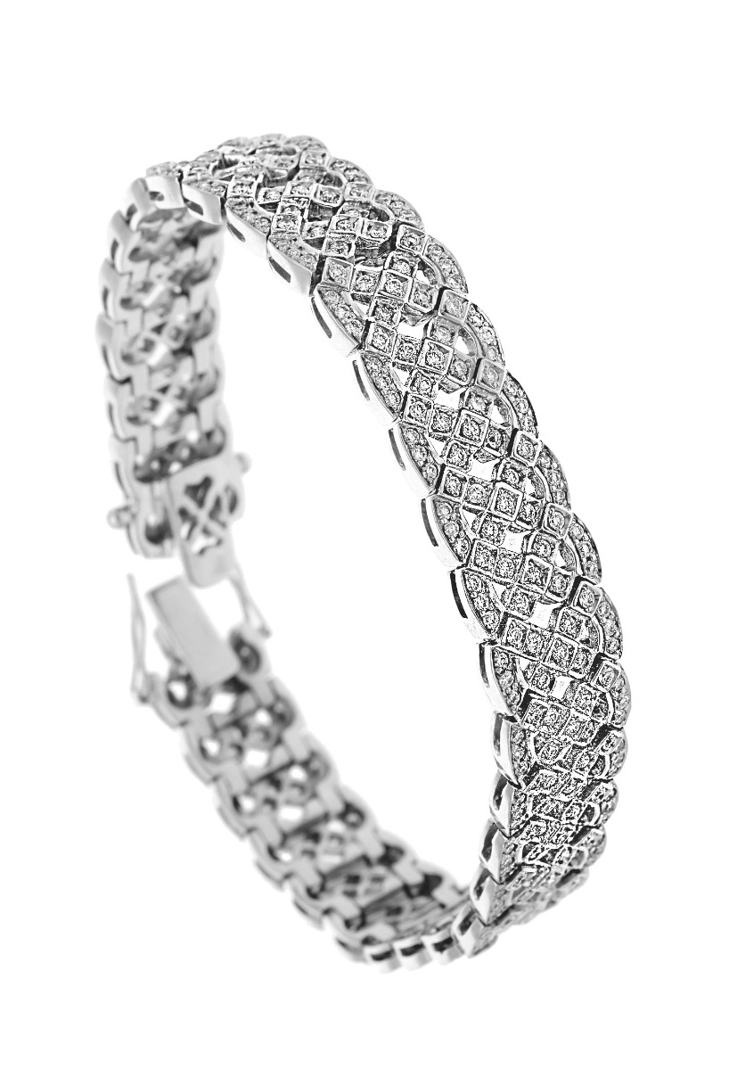 pulsera oro blanco 18 kilates con mas de cuatro quilates de diamantes foto principal para web el rubi joyeros