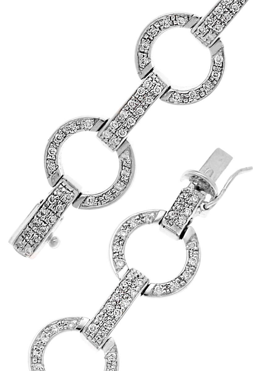 pulsera oro blanco y diamantes modelo circulos y tramos foto detalle cierre para web el rubi joyeros