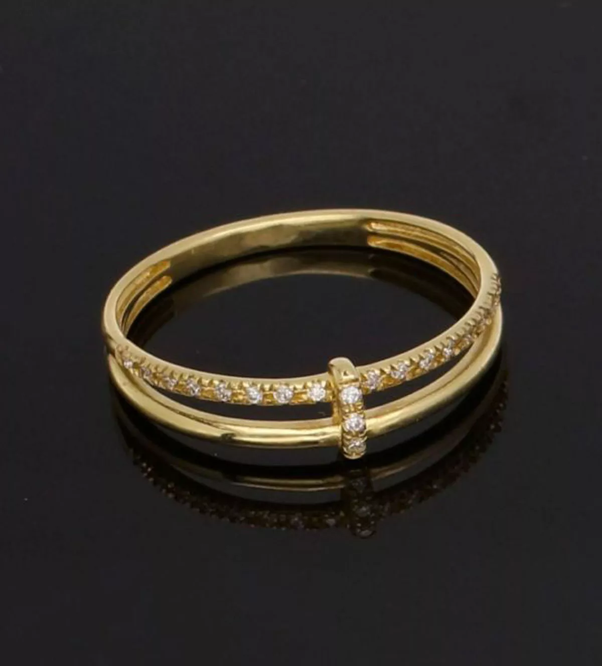 Anillo de compromiso oro amarillo 18k y diamantes "Unión" Anillo de compromiso oro amarillo 18k y diamantes "Unión" - Imagen 4