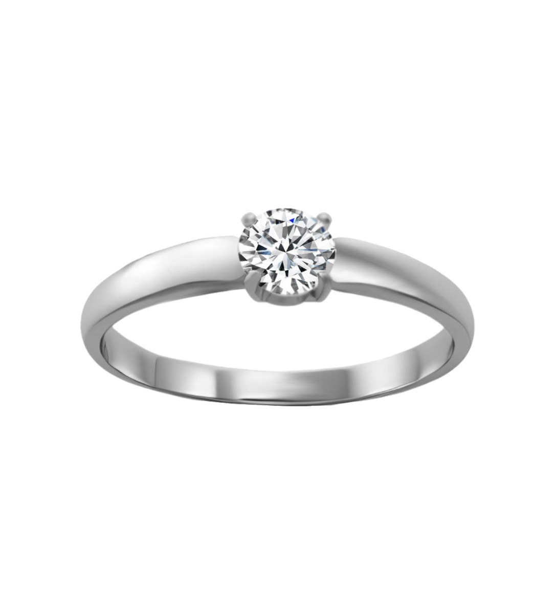 anillo compromiso oro blanco 18 kilates con diamante talla brillante de 0,25 quilates fotografia para joyeria online el rubi joyeros toma frontal