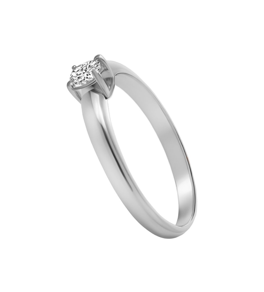 anillo compromiso oro blanco 18 kilates con diamante talla brillante de 0,25 quilates fotografia para joyeria online el rubi joyeros toma lateral
