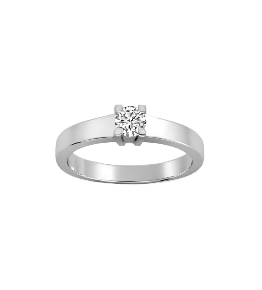 anillo compromiso oro blanco 18 kilates con diamante talla brillante o,25 quilates fotografia para web el rubi joyeros tomo frontal