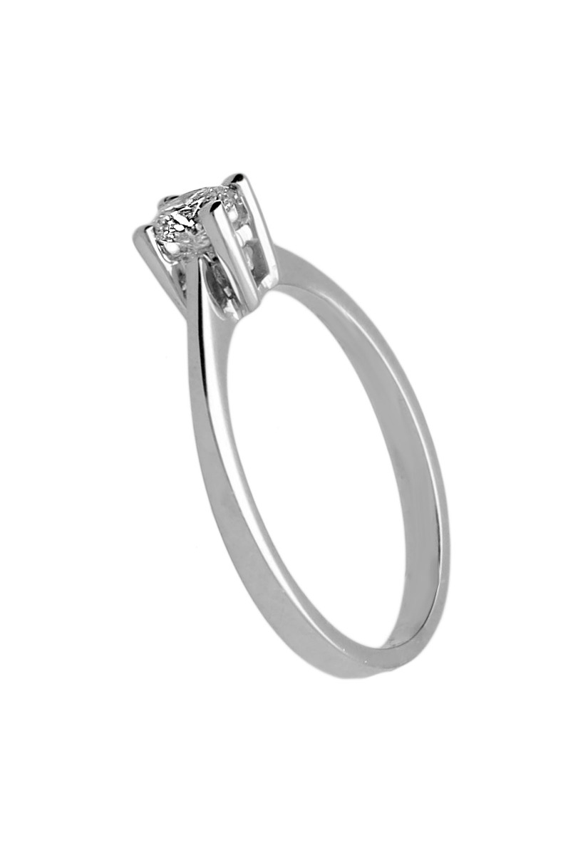 anillo compromiso oro blanco y diamante toma lateral