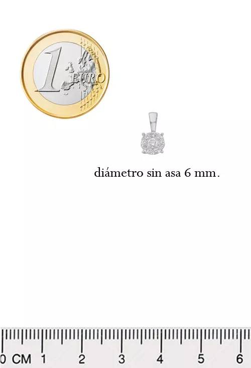 Colgante de oro blanco 18k roseta diamantes 243_HTA-AAARH colgante roseta de diamantes montados en oro blanco de primera ley fotografia con medidas para parrilla joyeria online