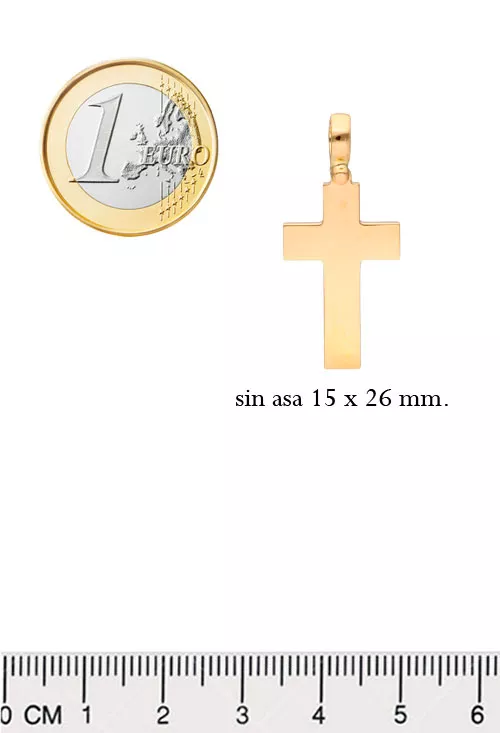 Cruz oro amarillo 18K chapa plana 243_009-03176 Cruz oro amarillo 18K chapa plana 243_009-03176 medidas