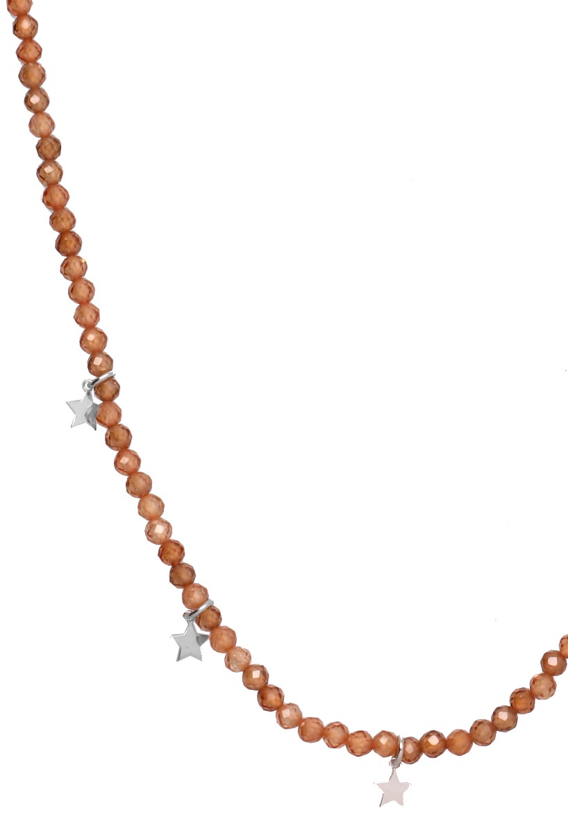 Gargantilla estrellas plata y cristales de cuarzo tono anaranjado 240_GP-3EC-MA gargantilla cuarzos y estrellas fotografia detallada
