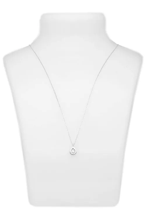 Gargantilla oro blanco 18k motivo perilla con brillante 243_ETT-AAHHA gargantilla de oro blanco con motivo perilla y un diamante talla brillante foto toma en peto de joyeria