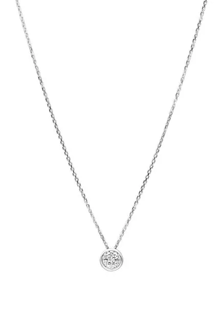 gargantilla oro blanco 18 kilates con motivo chaton 7 brillantes vista de frente