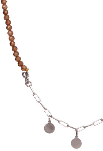 gargantilla cuarzos anaranjados y plata foto detalle