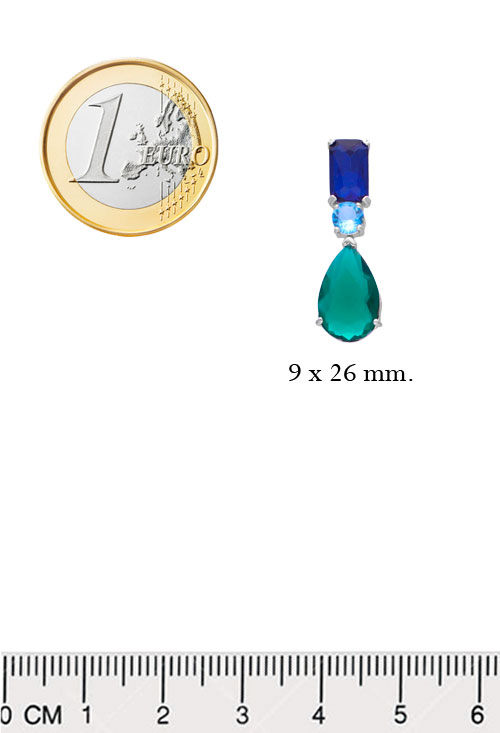 Pendientes largos plata y piedras de color 280_2021930 Pendientes largos plata y piedras de color 280_2021930 medidas