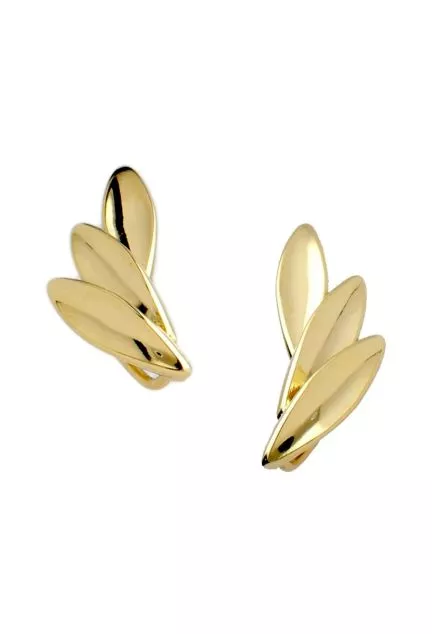 pendientes oro amarillo 18 ktes trepadores 3 hojas vista frontal para web el rubi joyeros