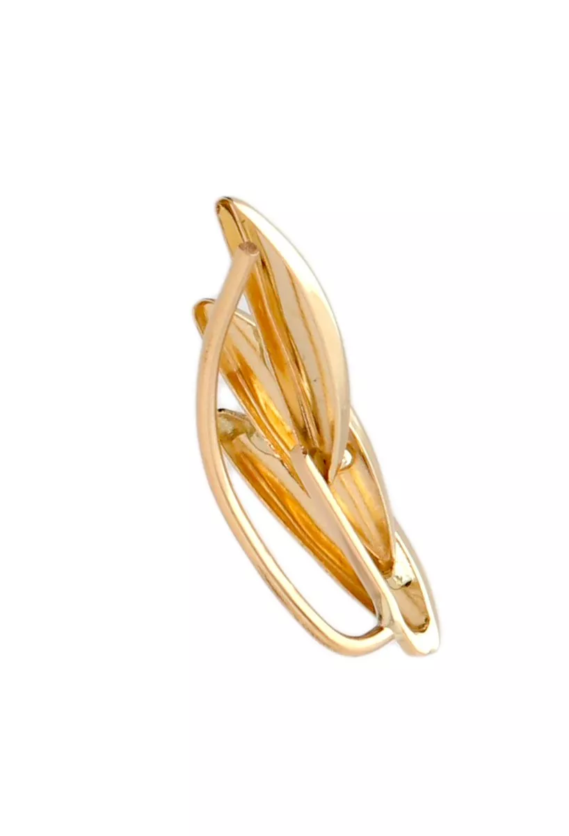 Pendientes oro amarillo 18k trepadores 3 hojas pendientes oro amarillo 18 ktes trepadores 3 hojas vista trasera para web el rubi joyeros