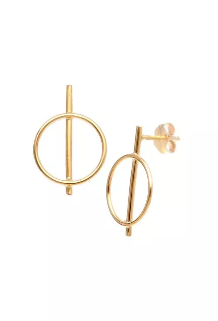 pendientes oro 18 kilates fotografia para venta en joyeria online toma frontal y lateral