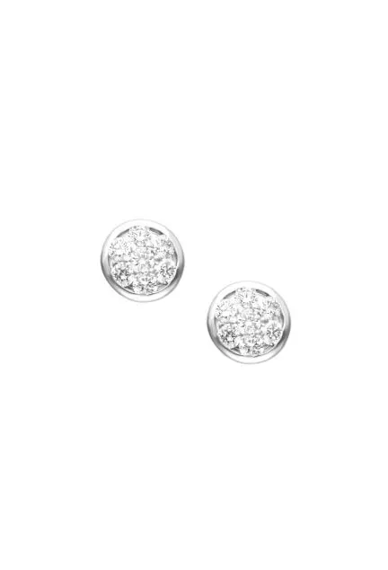 pendientes oro blanco 18 ktes y cuajo diamantes con bisel fotografia frontal