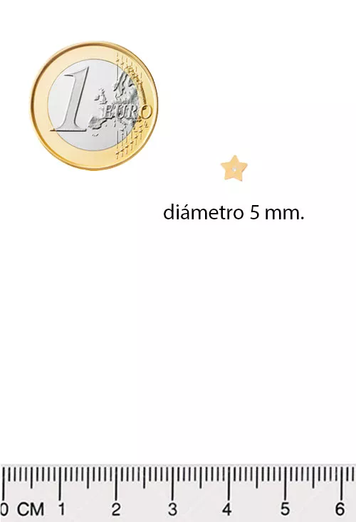 Pendientes para bebé oro amarillo 18k estrella con circonita 030_3471 medidas