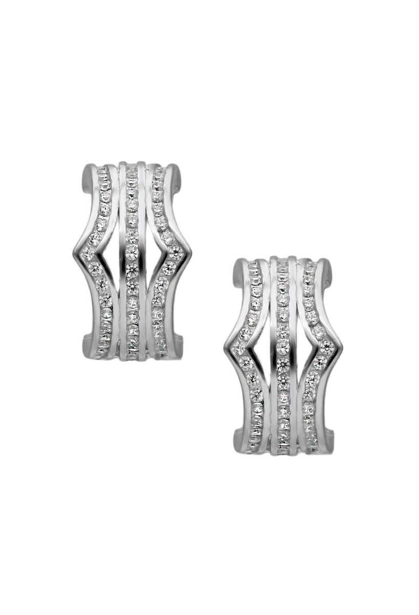 Pendientes  plata y circonitas arete con 3 aros 280_2023865