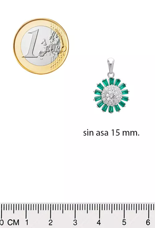 Colgante de plata circonitas y símiles 037_0035-F-V colgante plata con circonitas y similes verdes foto con medidas comparadas