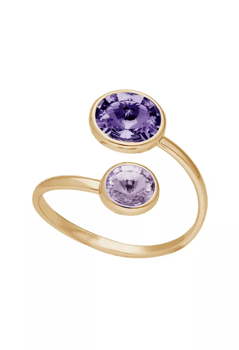 Anillo de plata chapada con cristales tonos lilas 273_A4224-12DA Anillo de plata chapada con cristales tonos lilas 273_A4224-12DA